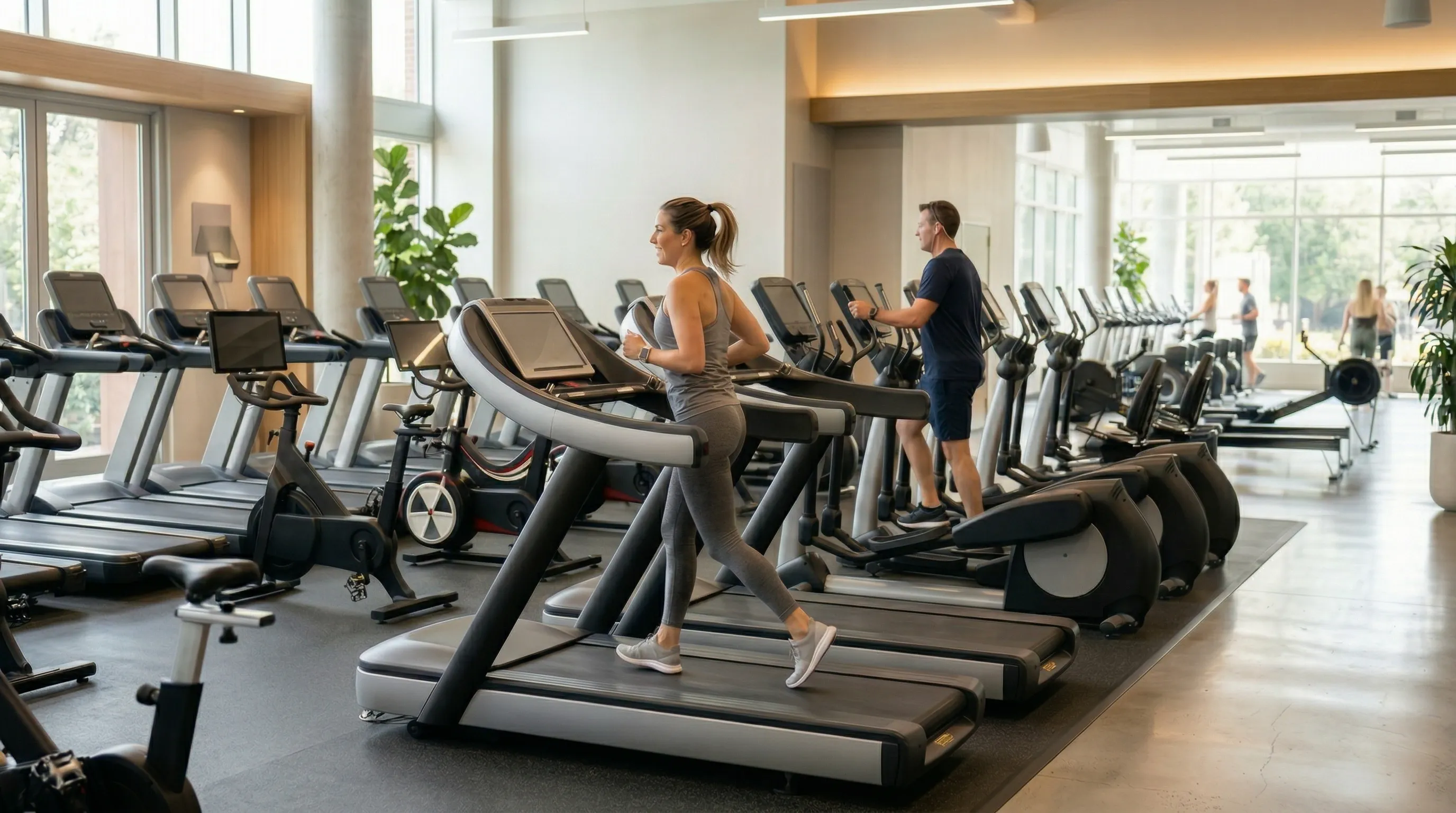 Fitvana cardio zone with treadmills and bikes