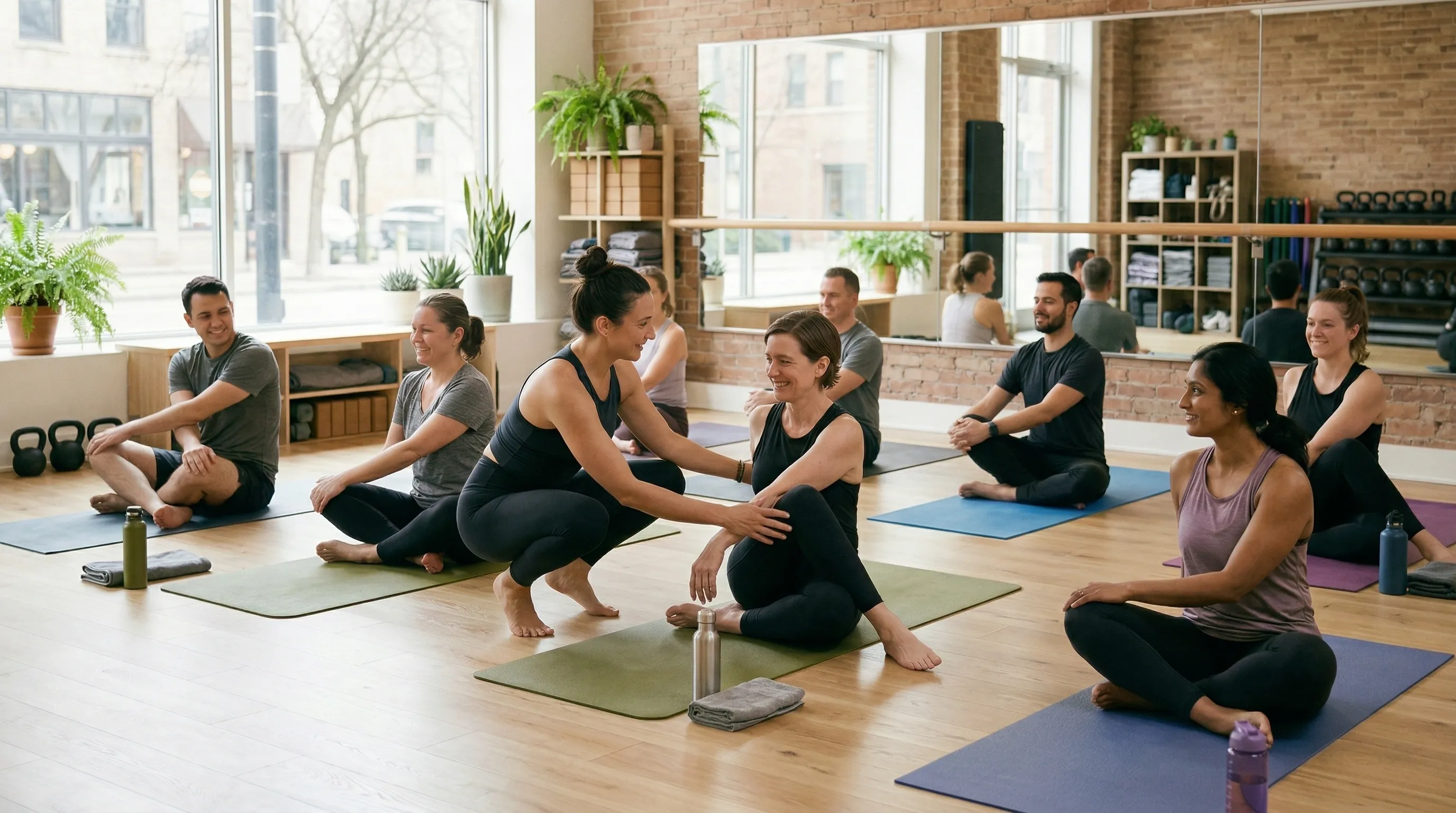 Fitvana group yoga class in session